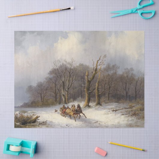 Wintersneeuwschoeisel met Bos met ride Tissuepapier (Craft)