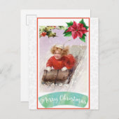  wintersneeuwslaapstand met kerstmis briefkaart (Voorkant / Achterkant)