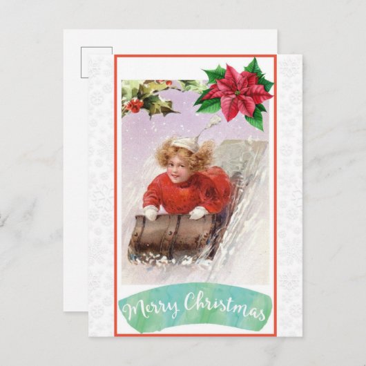  wintersneeuwslaapstand met kerstmis briefkaart (Voorkant / Achterkant)