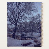Wintersneeuwstadspark in de avond planner (Achterkant)