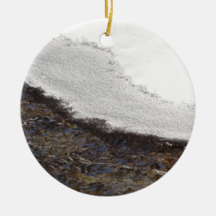 Wintersneeuwstrepen Keramisch Ornament