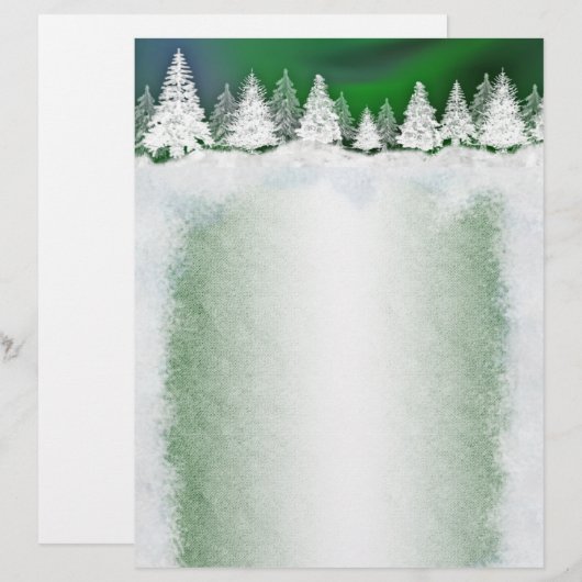 Wintersneeuwvakantie sjabloon briefhead (Voorkant / Achterkant)