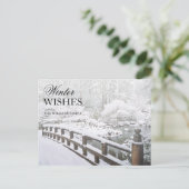 Wintersneeuwval in de Japanse tuin Briefkaart (Staand voorkant)