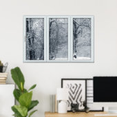 wintersneeuwval met een Uitzicht Poster (Thuiskantoor)