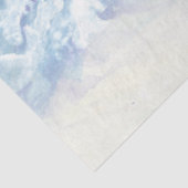 Wintersneeuwval met kerstbomen Blauwe Waterverf Tissuepapier (Detail)