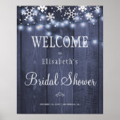 Wintersneeuwverlichting vrijgezellenfeest-welkomst poster (Voorkant)