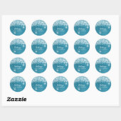 Wintersneeuwvlok Baby shower blauw Ronde Sticker (Vel)