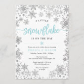 Wintersneeuwvlok Baby shower nodigt Kaart uit (Voorkant)