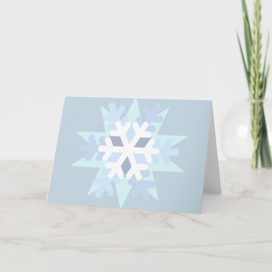 Wintersneeuwvlok Feestdagen Kaart (Voorkant)