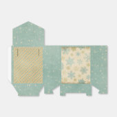 wintersneeuwvlok gestreept blauwgroen roomgoud bedankdoosjes (Uitgevouwen)