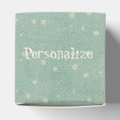 wintersneeuwvlok gestreept blauwgroen roomgoud bedankdoosjes (Bovenkant)