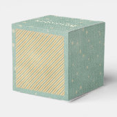 wintersneeuwvlok gestreept blauwgroen roomgoud bedankdoosjes (Achterkant)