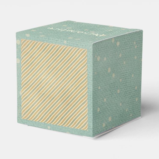  wintersneeuwvlok gestreept blauwgroen roomgoud bedankdoosjes (Achterkant)