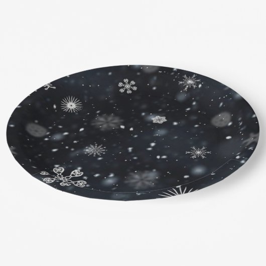 Wintersneeuwvlok Papieren Bordje (Gekanteld)