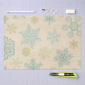  wintersneeuwvlok rustiek patrooncrème blauw tissuepapier (Craft)
