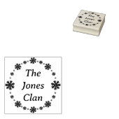 Wintersneeuwvlok Schattige Modern Elegant Minimali Rubberstempel (Gestempeld)