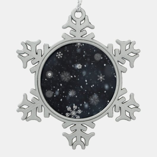 Wintersneeuwvlok Tin Sneeuwvlok Ornament (Voorkant)