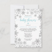 Wintersneeuwvlok Virtual Baby shower Invitation Kaart (Voorkant)