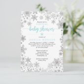 Wintersneeuwvlok Virtual Baby shower Invitation Kaart (Staand voorkant)