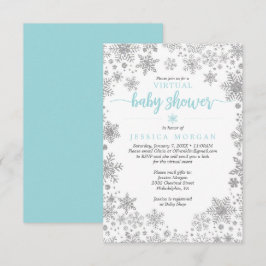 Wintersneeuwvlok Virtual Baby shower Invitation Kaart