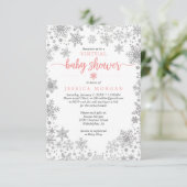 Wintersneeuwvlok Virtual Baby shower Invitation Kaart (Staand voorkant)