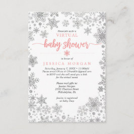 Wintersneeuwvlok Virtual Baby shower Invitation Kaart