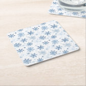 Wintersneeuwvlok waterverf kartonnen onderzetters (Schuin)