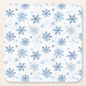 Wintersneeuwvlok waterverf kartonnen onderzetters (Voorkant)