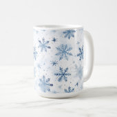 Wintersneeuwvlok waterverf koffiemok (Voorkant rechts)