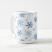 Wintersneeuwvlok waterverf koffiemok (Voorkant links)