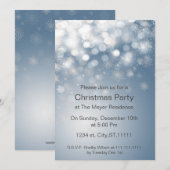 wintersneeuwvlokblauwe feestdag Uitnodiging (Voorkant / Achterkant)