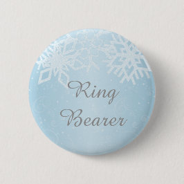 wintersneeuwvlokken aan de Ring Bearer Ronde Button 5,7 Cm