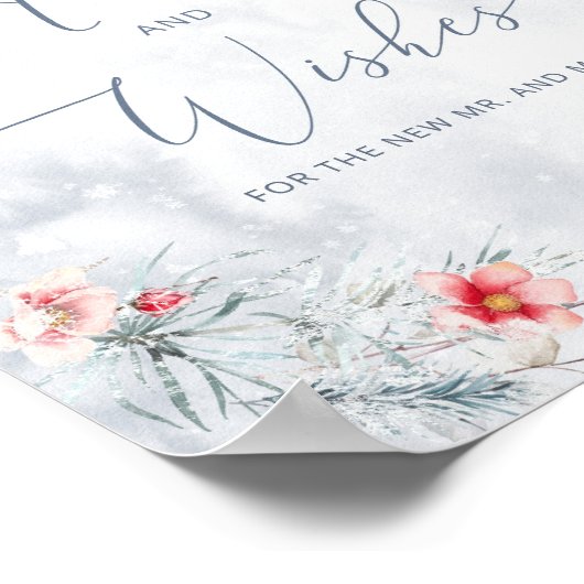 Wintersneeuwvlokken advies en wensen voor Passen g Poster (Hoek)