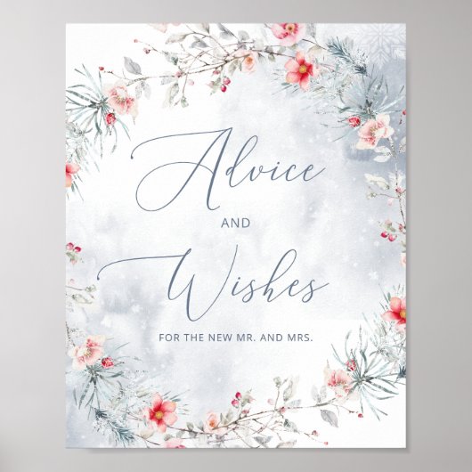 Wintersneeuwvlokken advies en wensen voor Passen g Poster (Voorkant)