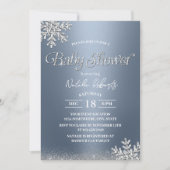 Wintersneeuwvlokken Baby shower Modern Dusty Blue Kaart (Voorkant)
