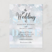 Wintersneeuwvlokken Bewaar de Datum Aankondigingskaart (Voorkant)