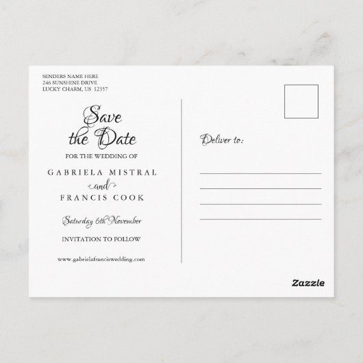 Wintersneeuwvlokken Bewaar de Datum Kaart (Achterkant)