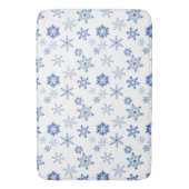 Wintersneeuwvlokken blauwe waterverf badmat (Voorkant Verticaal)
