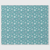 Wintersneeuwvlokken Blauwgroen Blauw Patroon Cadeaupapier (Vlak)