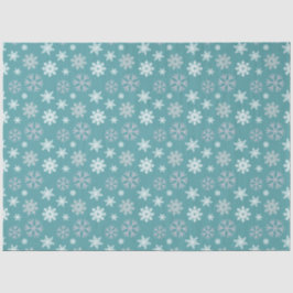 Wintersneeuwvlokken Blauwgroen Blauw Patroon Tissuepapier