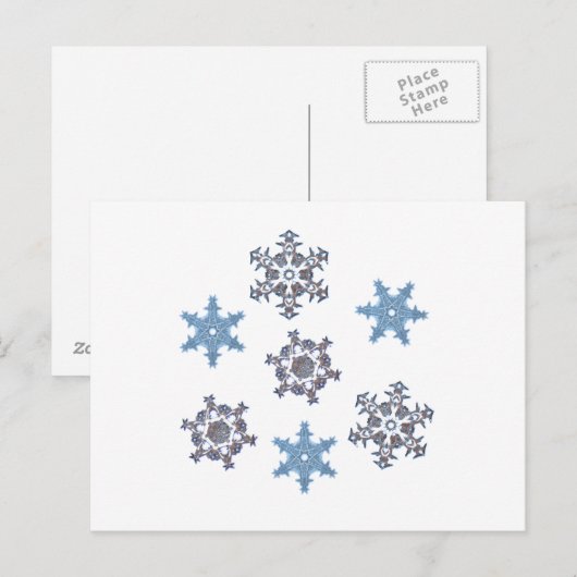 Wintersneeuwvlokken Briefkaart (Voorkant / Achterkant)