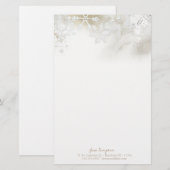 Wintersneeuwvlokken Briefpapier (Voorkant / Achterkant)