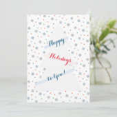 Wintersneeuwvlokken en stippen feestdagenkaart (Staand voorkant)