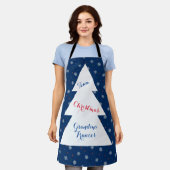 Wintersneeuwvlokken en stippen schort (Gedragen)