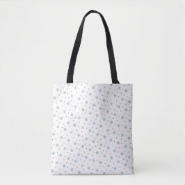 Wintersneeuwvlokken en stippen tote bag