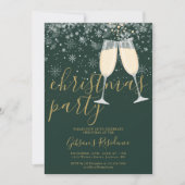 Wintersneeuwvlokken Gouden Script Kerstfeest Kaart (Voorkant)