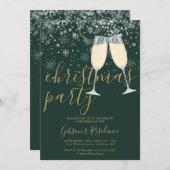 Wintersneeuwvlokken Gouden Script Kerstfeest Kaart (Voorkant / Achterkant)