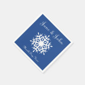 Wintersneeuwvlokken in blauwe servetten (Hoek)
