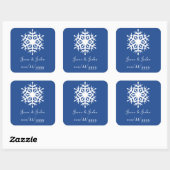 Wintersneeuwvlokken in Blauwe Sticker (Vel)