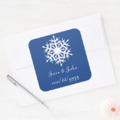 Wintersneeuwvlokken in Blauwe Sticker (Envelop)